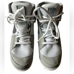 Nike Fury White and Gray High Top MMA Wrestling Sneakers